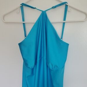 Fashion Nova Vibrant Blue Maci Dress With Slit